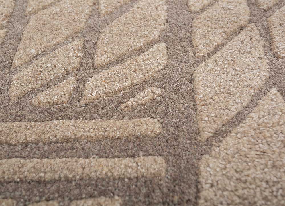 pathways beige and brown wool and viscose Hand Tufted Rug - CloseUp