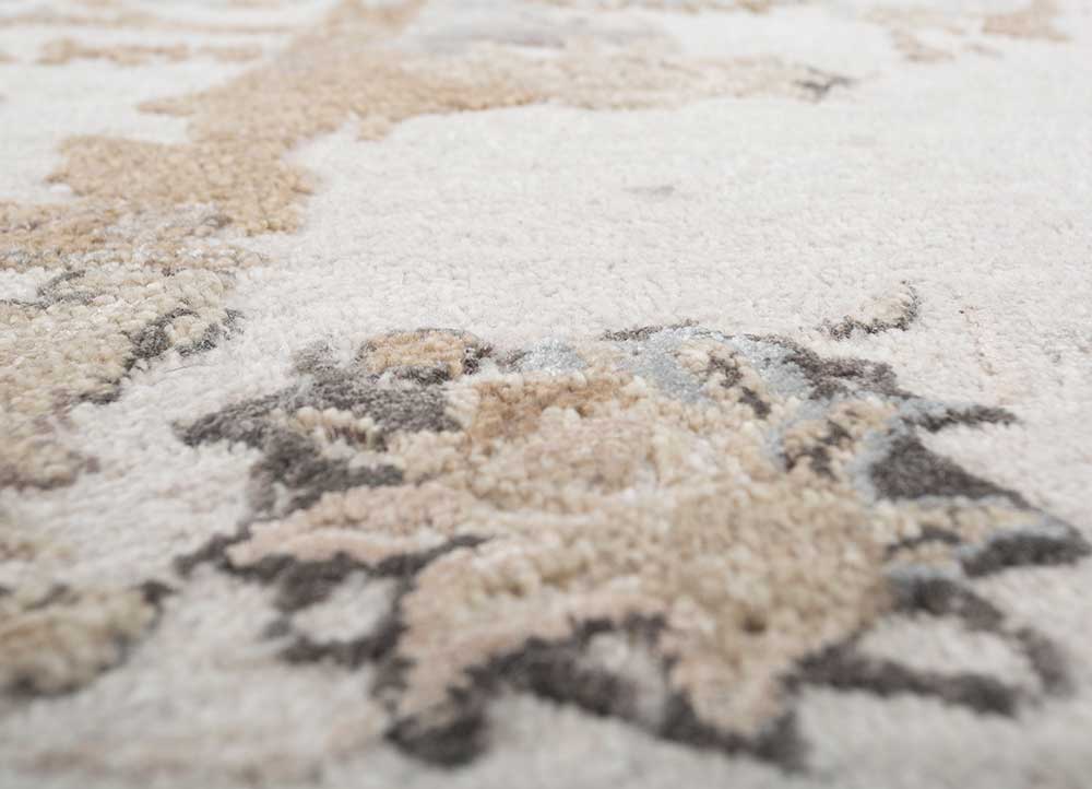 mythos ivory wool and viscose Hand Tufted Rug - CloseUp