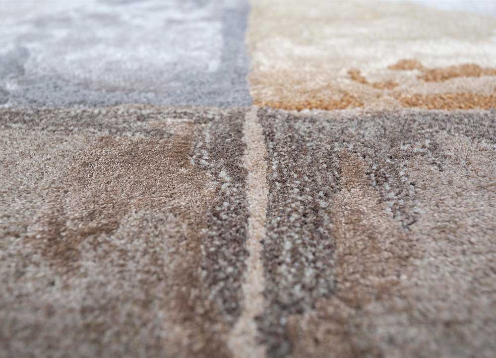 genesis grey and black wool and viscose Hand Tufted Rug - CloseUp