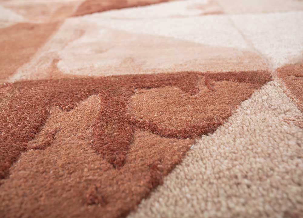 genesis red and orange wool and viscose Hand Tufted Rug - CloseUp