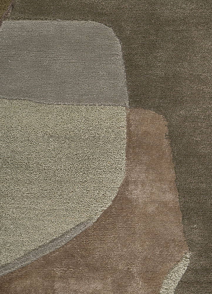 joy green wool and viscose Hand Tufted Rug - CloseUp