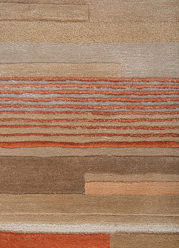 acar ivory wool and viscose Hand Tufted Rug - CloseUp