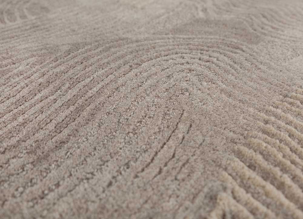 modo beige and brown wool Hand Tufted Rug - CloseUp