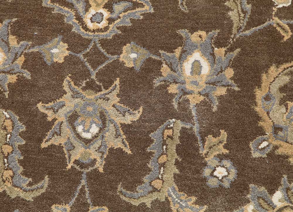 kasbah beige and brown wool Hand Tufted Rug - CloseUp