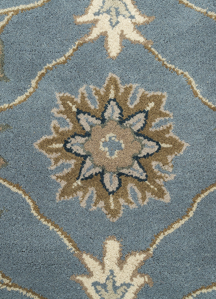 kasbah blue wool Hand Tufted Rug - CloseUp