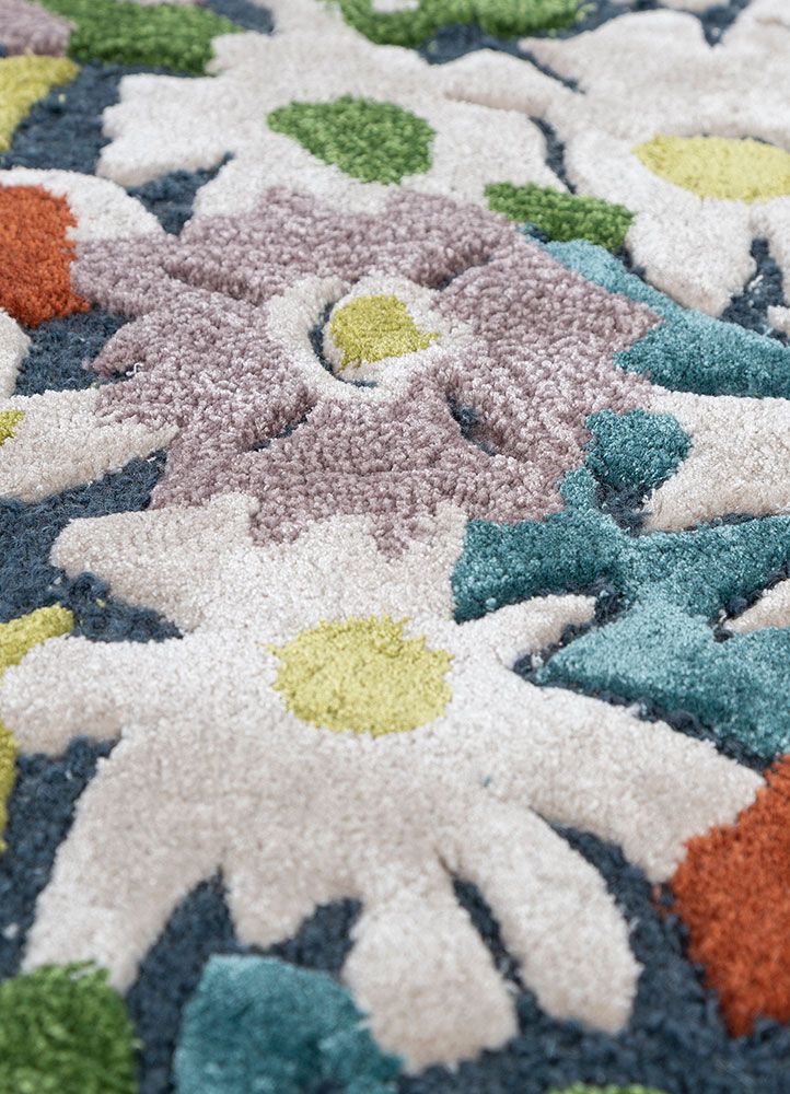 hacienda blue wool and viscose Hand Tufted Rug - CloseUp hacienda blue wool and viscose Hand Tufted Rug - CloseUp