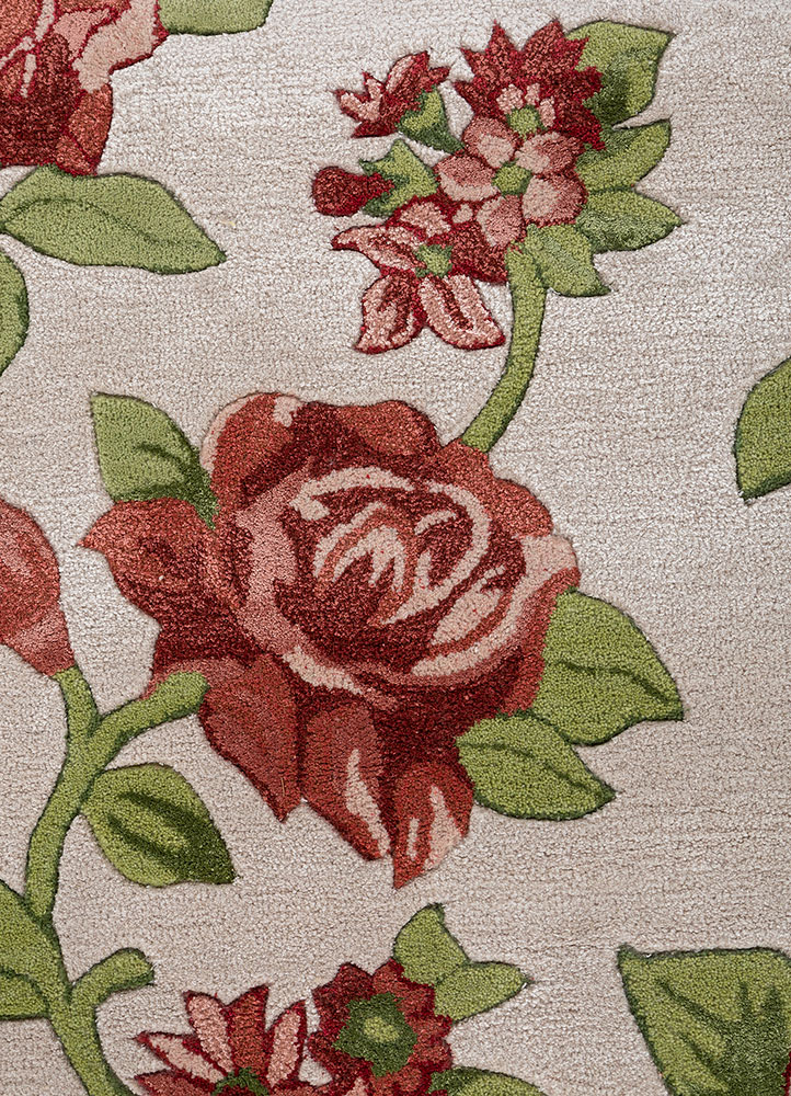 hacienda ivory wool and viscose Hand Tufted Rug - CloseUp