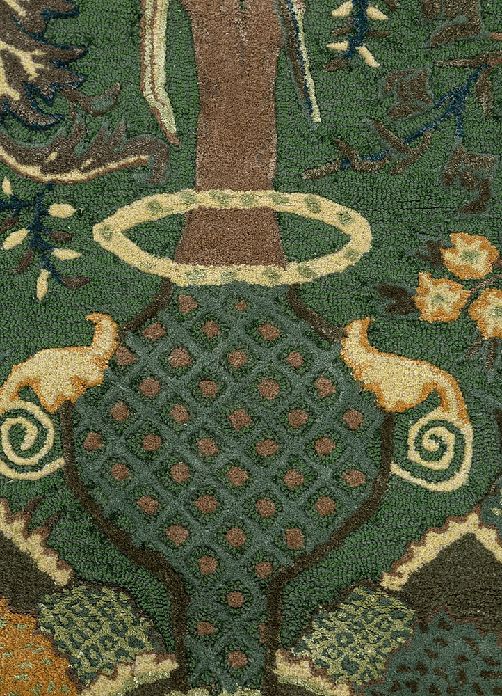 bodhi green wool and viscose Hand Tufted Rug - CloseUp