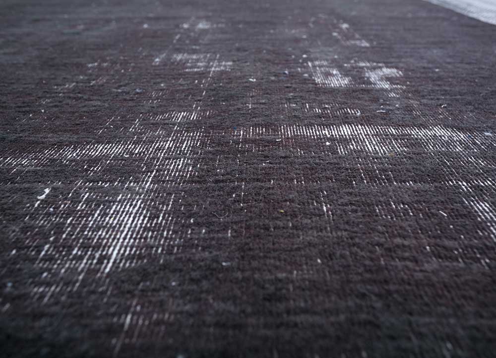 acar grey and black wool and bamboo silk Hand Loom Rug - CloseUp