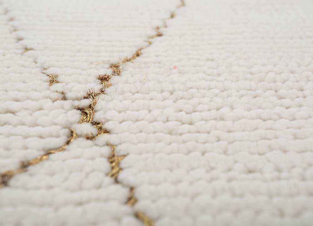 acar ivory wool Hand Loom Rug - CloseUp