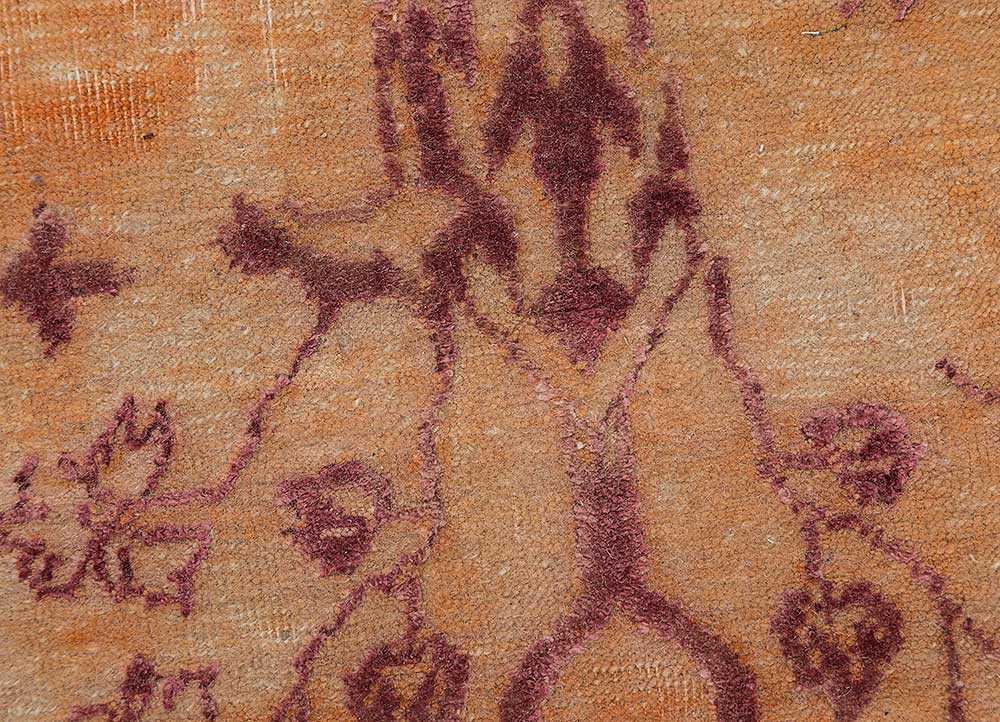 far east red and orange wool and silk Hand Knotted Rug - CloseUp far east red and orange wool and silk Hand Knotted Rug - CloseUp