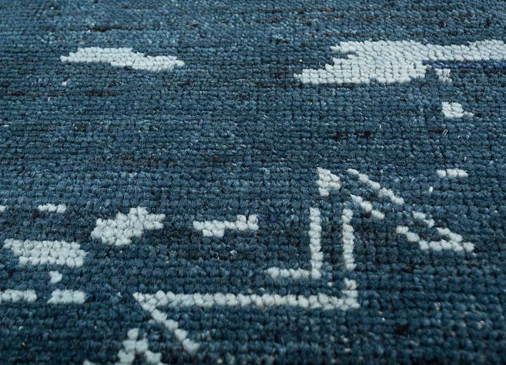 viscaya blue wool Hand Knotted Rug - CloseUp viscaya blue wool Hand Knotted Rug - CloseUp