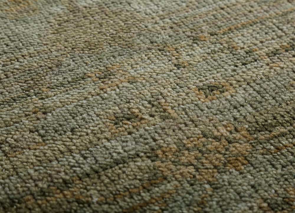 viscaya green wool Hand Knotted Rug - CloseUp