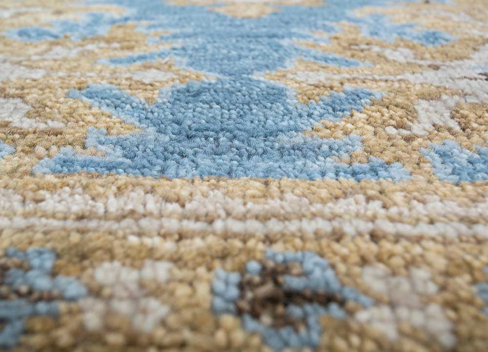 savana gold wool Hand Knotted Rug - CloseUp