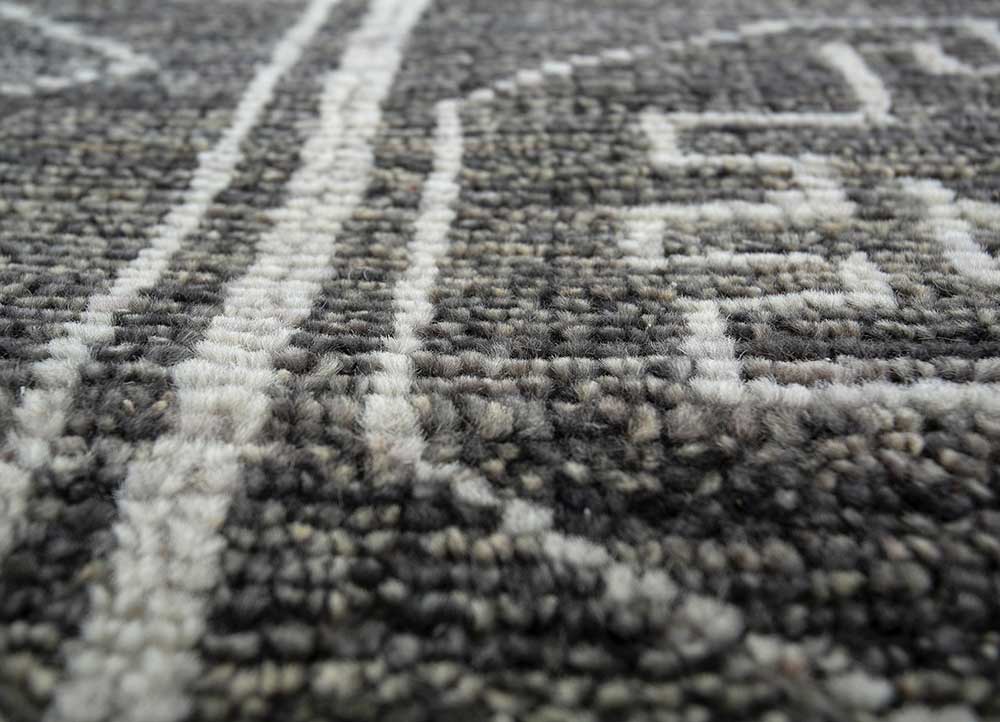 clan blue wool Hand Knotted Rug - CloseUp