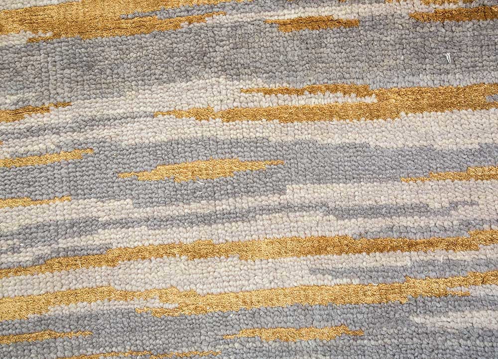 clan grey and black wool and bamboo silk Hand Knotted Rug - CloseUp clan grey and black wool and bamboo silk Hand Knotted Rug - CloseUp