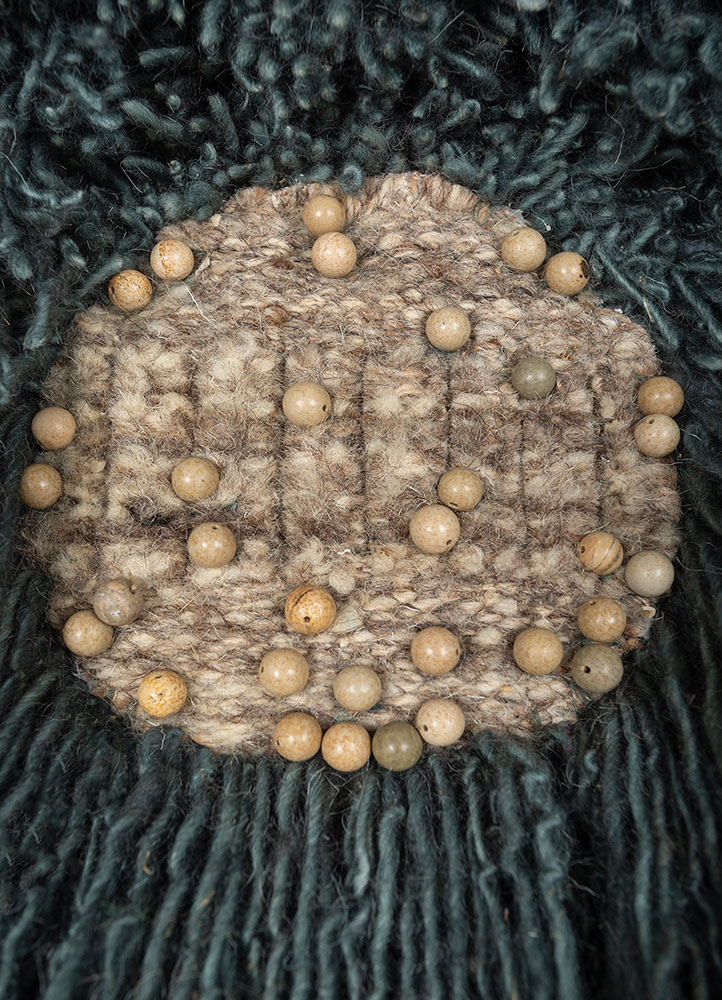 wall art blue wool Wall Art Rug - CloseUp