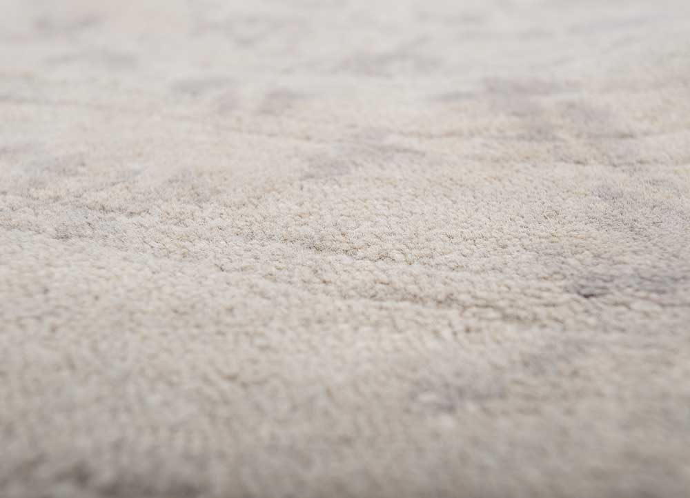 far east grey and black wool Hand Knotted Rug - CloseUp