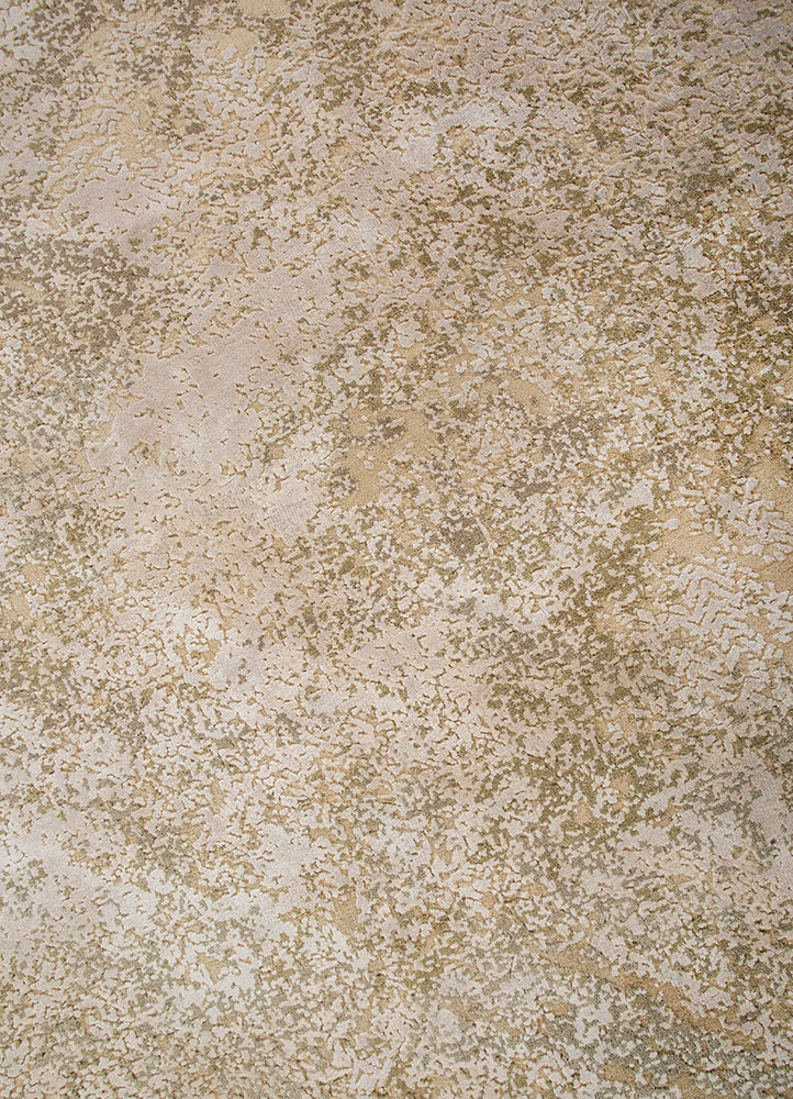 afterglow by kavi ivory wool and bamboo silk Hand Knotted Rug - CloseUp