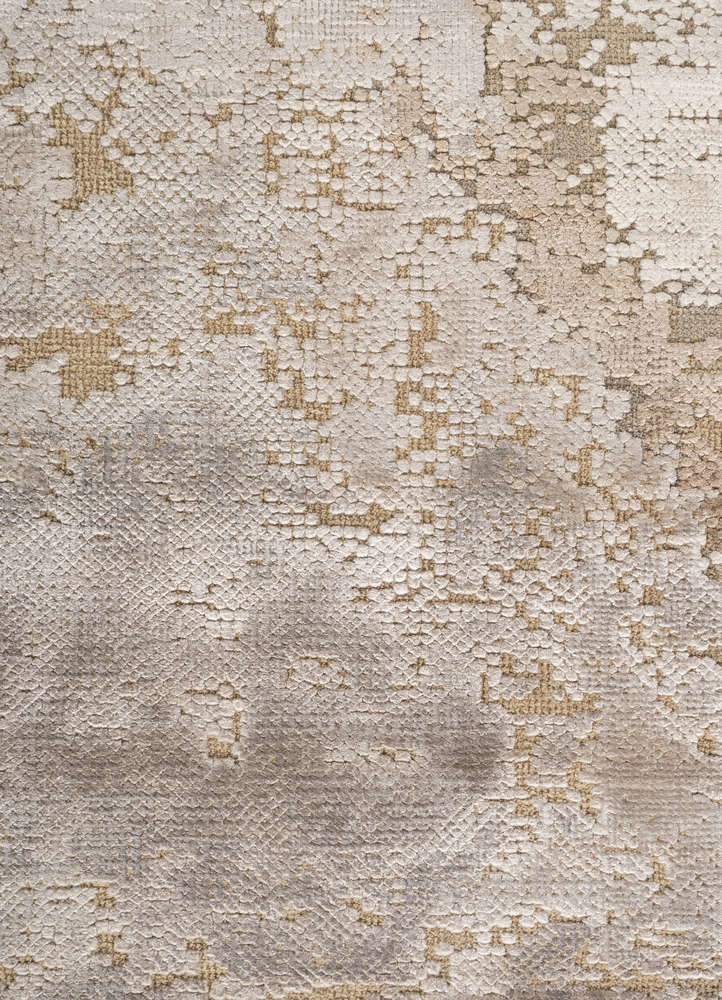 aprezo beige and brown wool and bamboo silk Hand Knotted Rug - CloseUp aprezo beige and brown wool and bamboo silk Hand Knotted Rug - CloseUp