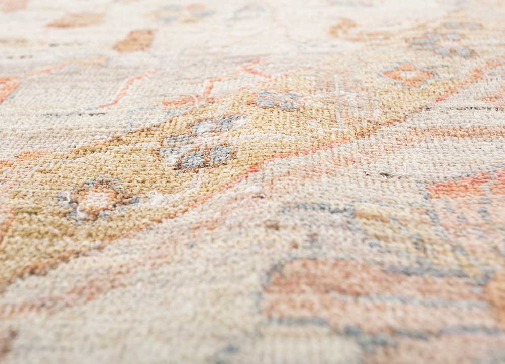 someplace in time ivory wool Hand Knotted Rug - CloseUp