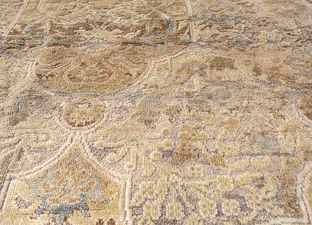 viscaya blue wool and silk Hand Knotted Rug - CloseUp