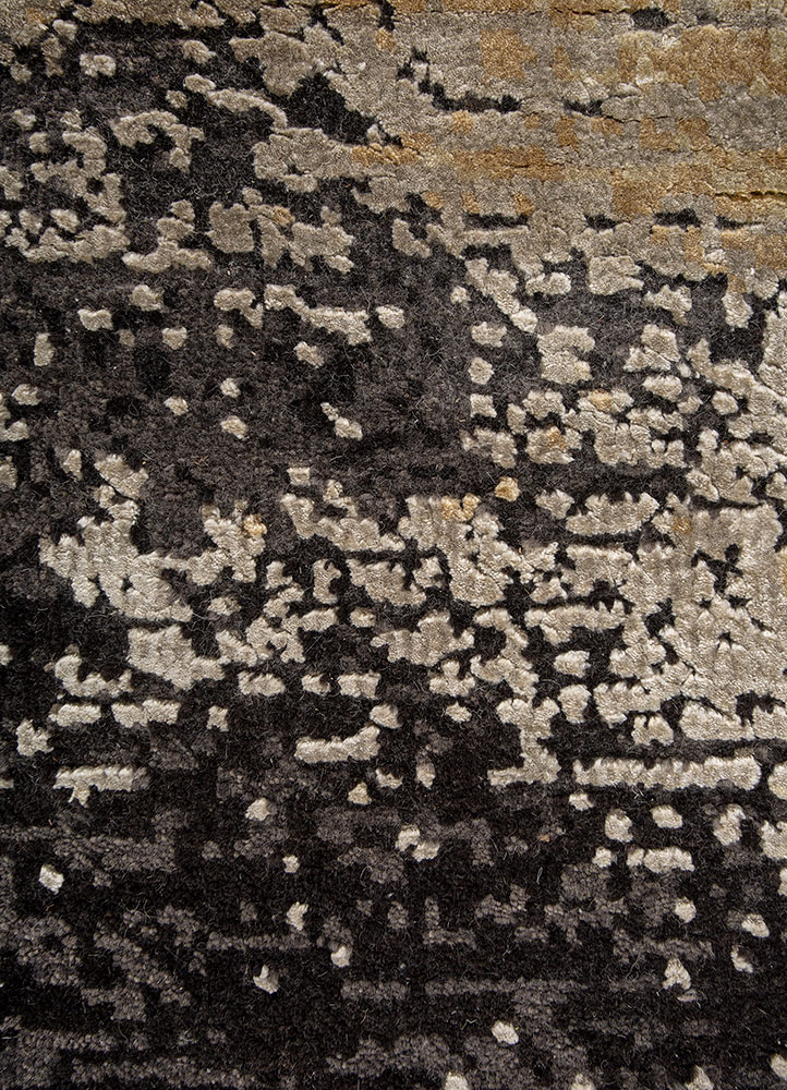 entropy blue wool and bamboo silk Hand Knotted Rug - CloseUp entropy blue wool and bamboo silk Hand Knotted Rug - CloseUp