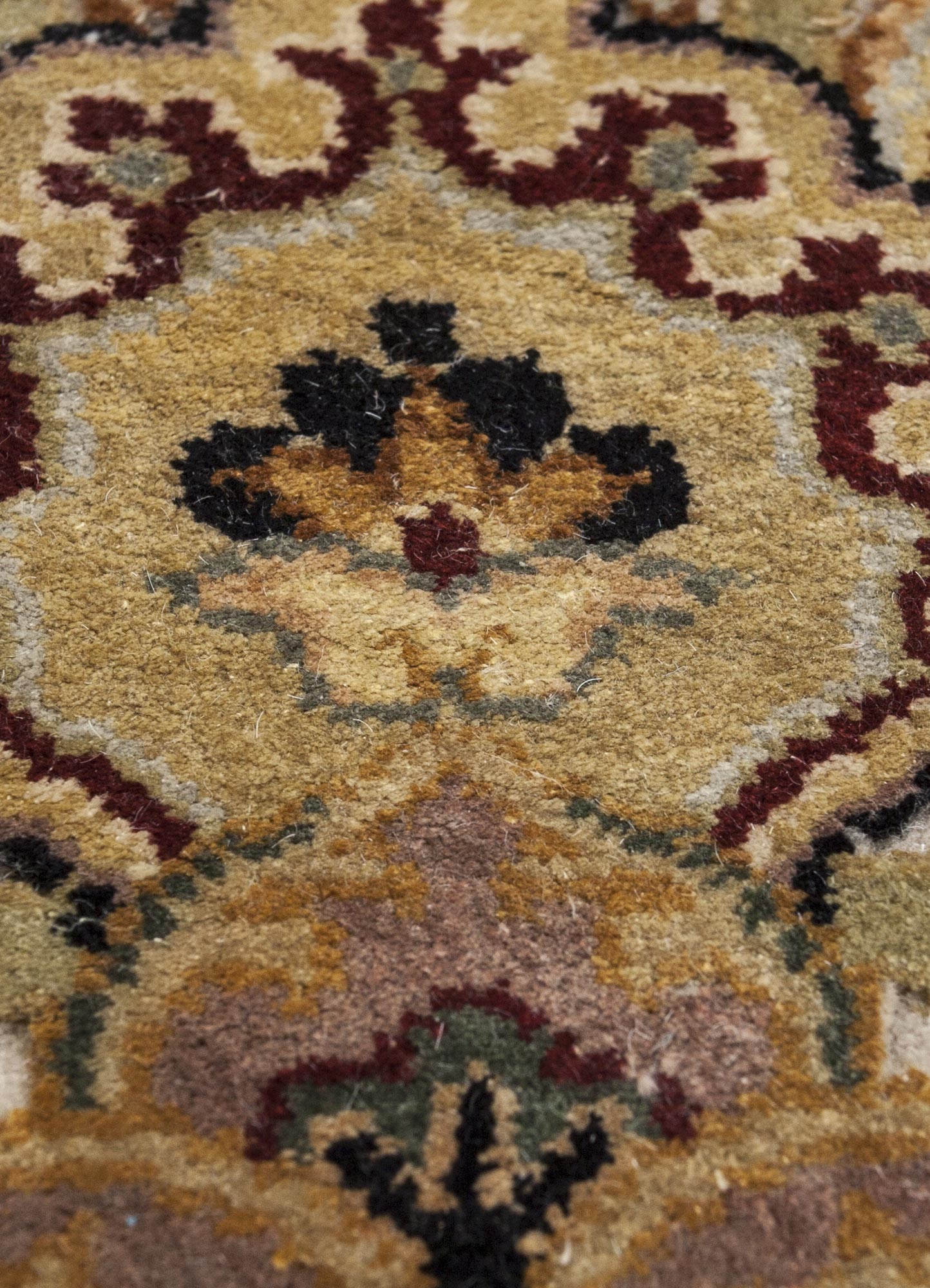 aurora ivory wool and silk Hand Knotted Rug - CloseUp