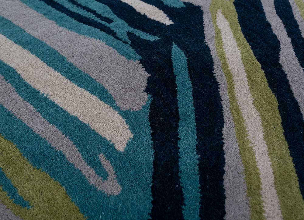 genesis green wool Hand Tufted Rug - CloseUp