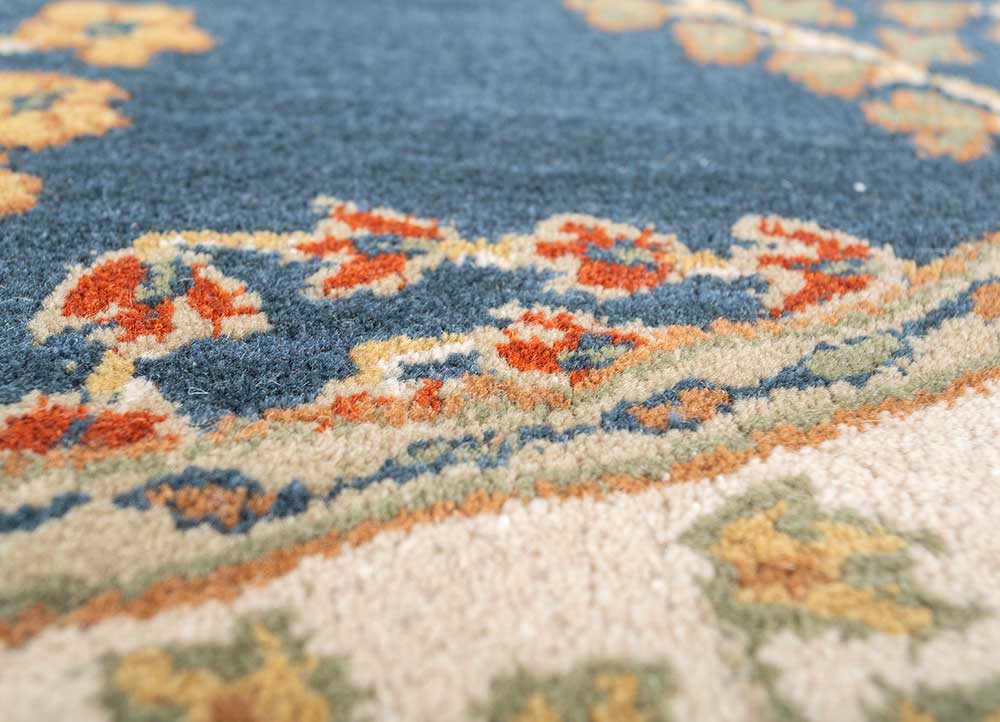 kasbah blue wool Hand Tufted Rug - CloseUp