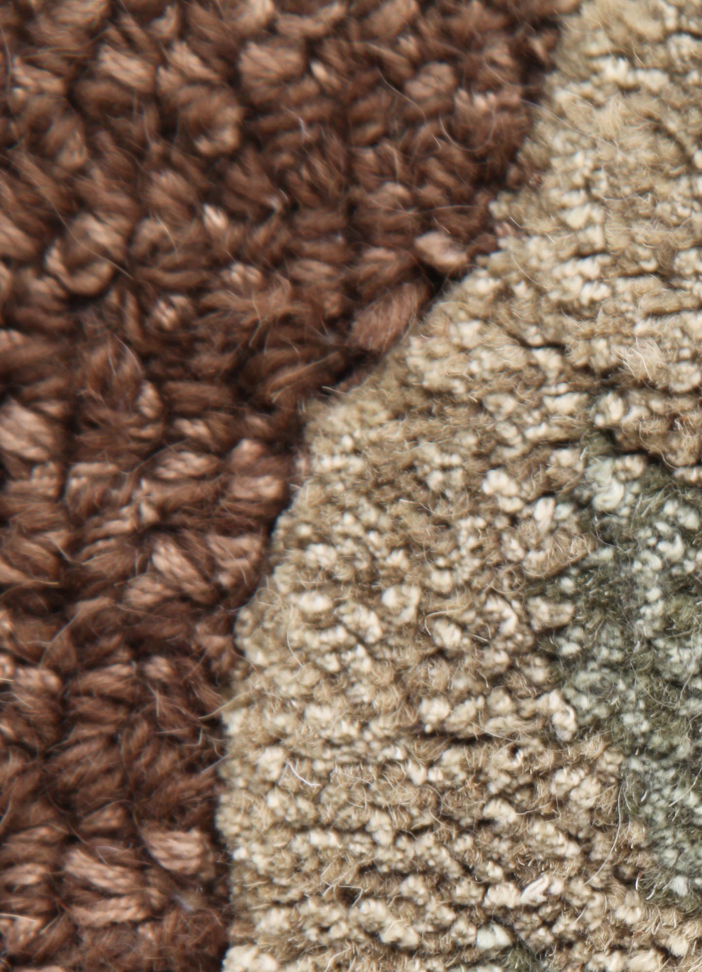 hacienda beige and brown wool and viscose Hand Tufted Rug - CloseUp