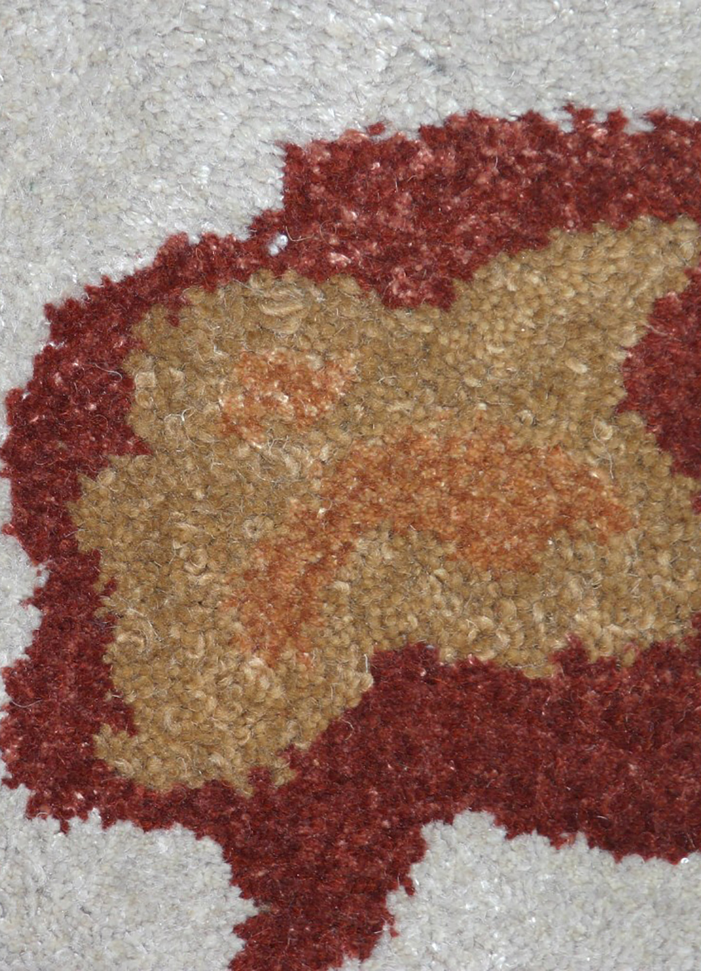 hacienda beige and brown wool and viscose Hand Tufted Rug - CloseUp