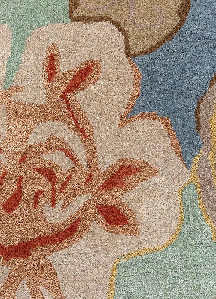 hacienda blue wool and viscose Hand Tufted Rug - CloseUp