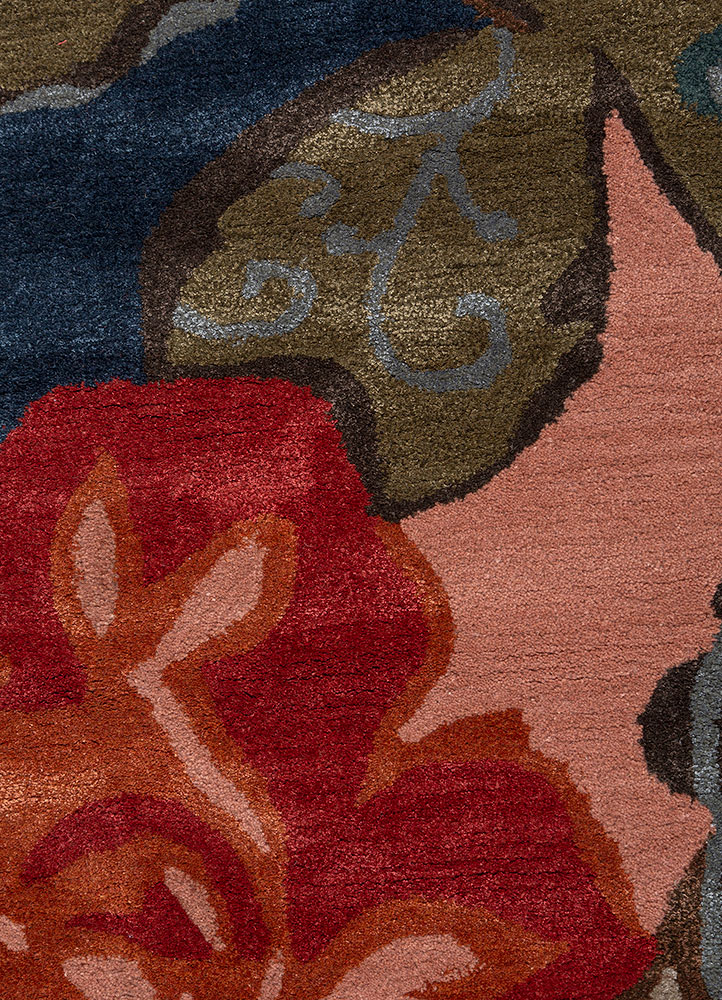 hacienda blue wool and viscose Hand Tufted Rug - CloseUp