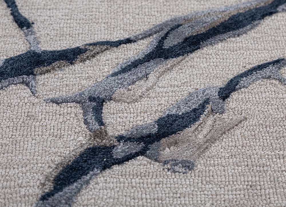 genesis grey and black wool and viscose Hand Tufted Rug - CloseUp