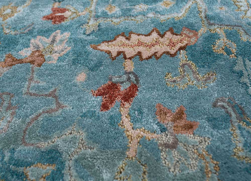 mythos green wool and viscose Hand Tufted Rug - CloseUp