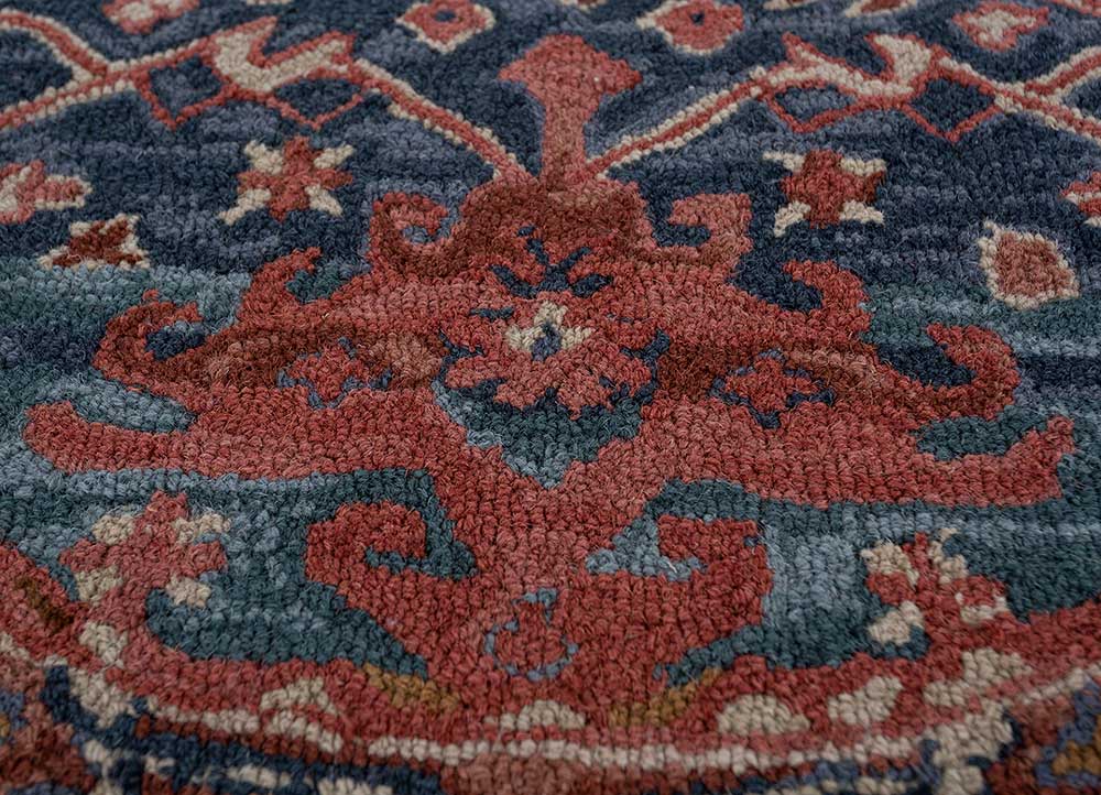 mythos blue wool Hand Tufted Rug - CloseUp