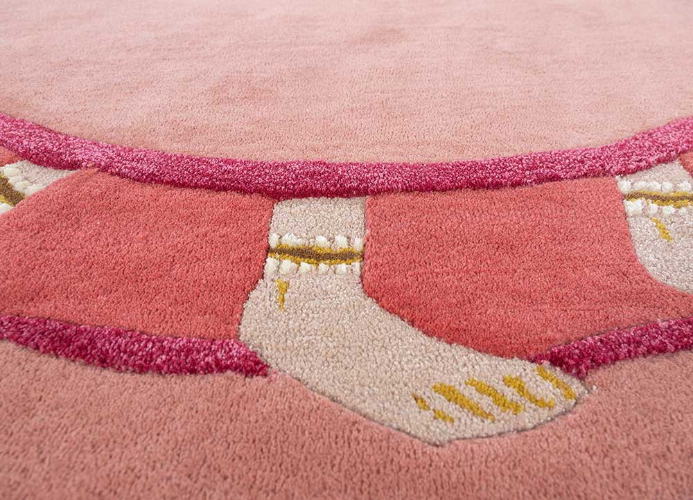 jaipur wunderkammer red and orange wool and viscose Hand Tufted Rug - CloseUp jaipur wunderkammer red and orange wool and viscose Hand Tufted Rug - CloseUp