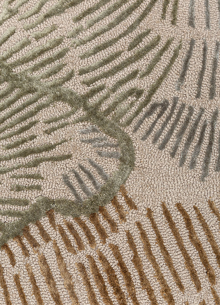 white noise gold wool and viscose Hand Tufted Rug - CloseUp white noise gold wool and viscose Hand Tufted Rug - CloseUp