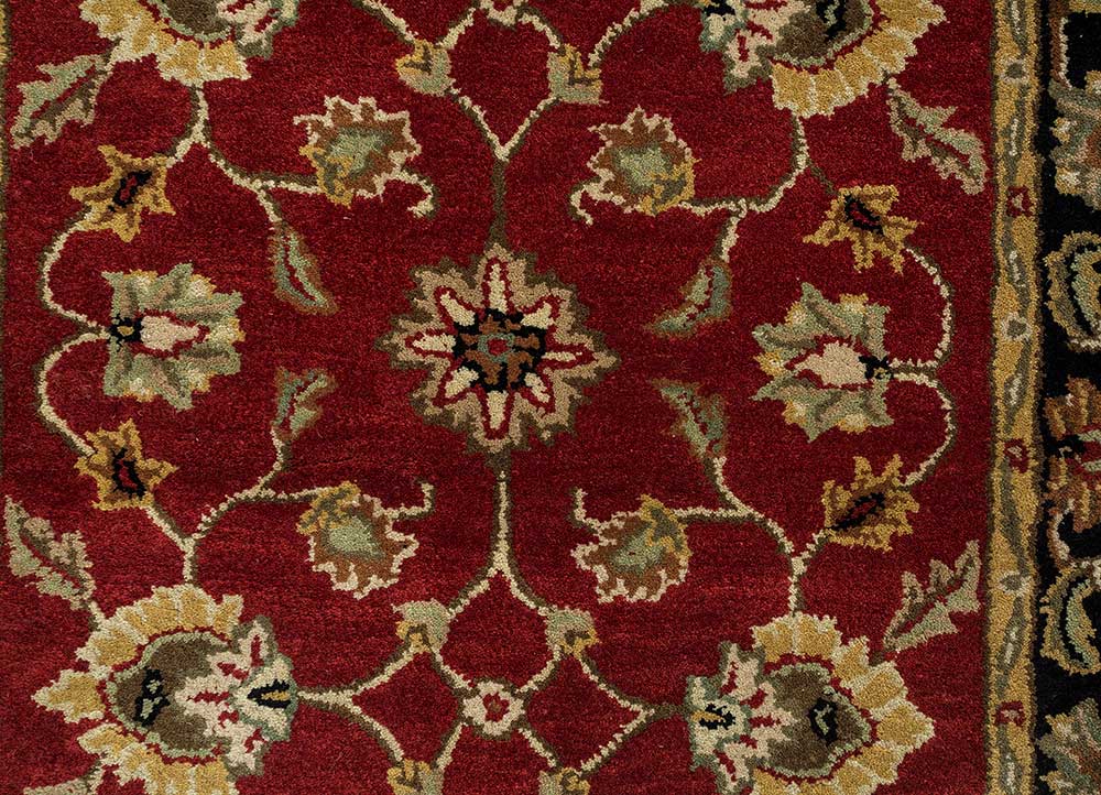 kasbah red and orange wool Hand Tufted Rug - CloseUp