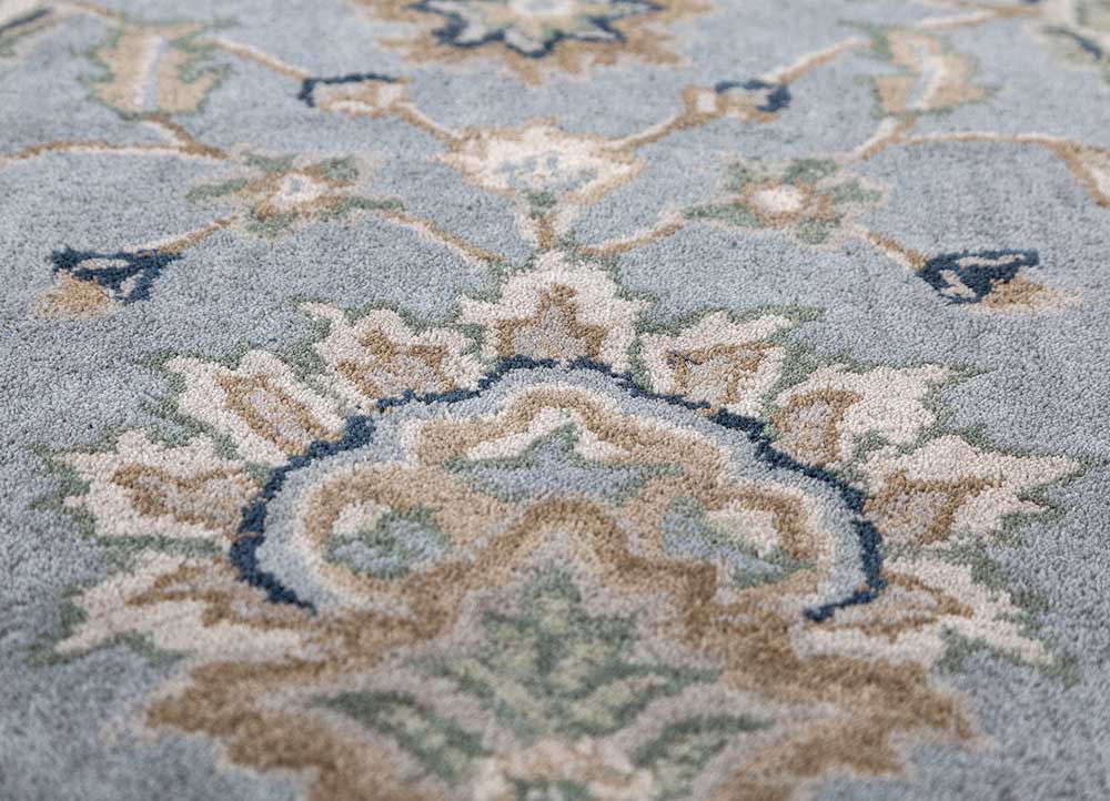 kasbah blue wool Hand Tufted Rug - CloseUp