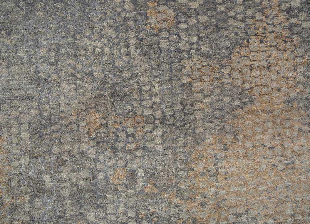 chaos theory by kavi grey and black wool and bamboo silk Hand Knotted Rug - CloseUp chaos theory by kavi grey and black wool and bamboo silk Hand Knotted Rug - CloseUp