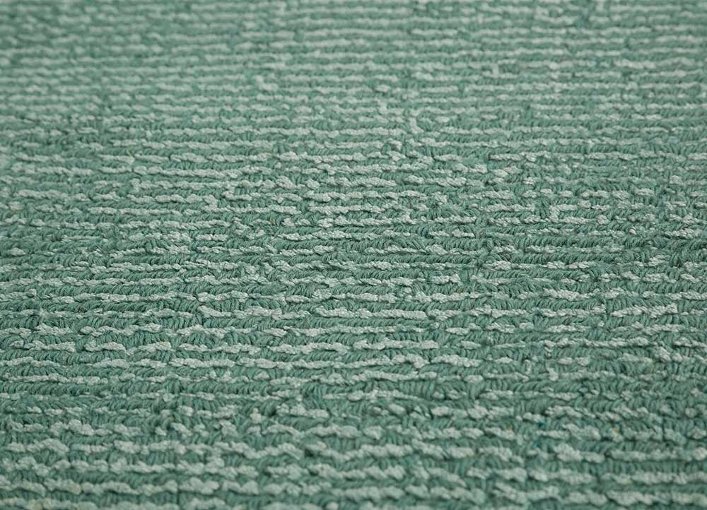 basis blue wool and viscose Hand Loom Rug - CloseUp