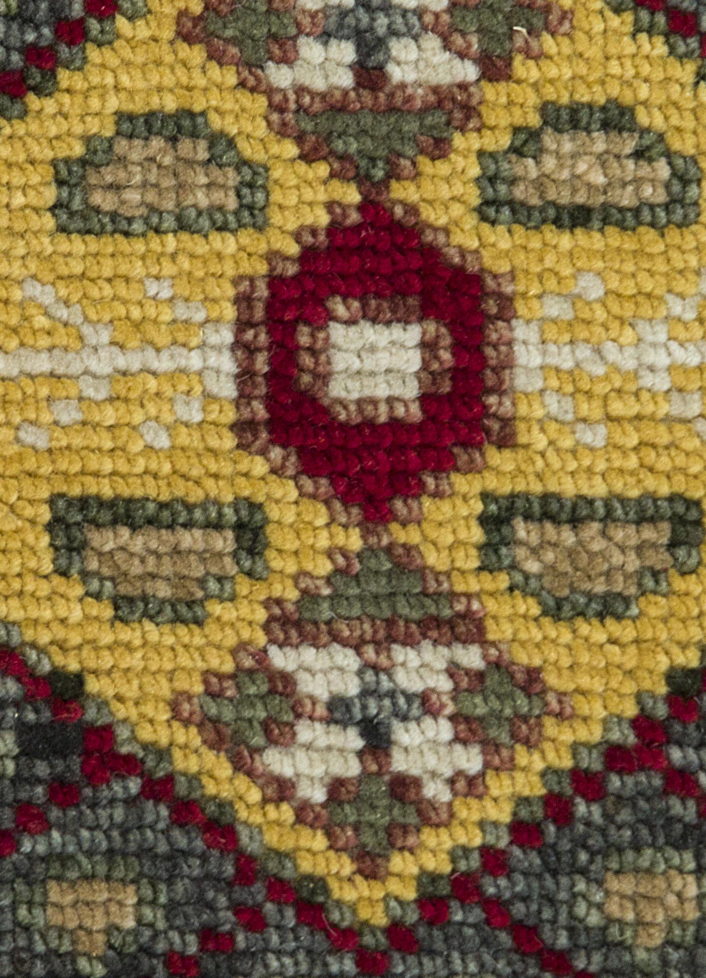 savana red and orange wool Hand Knotted Rug - CloseUp