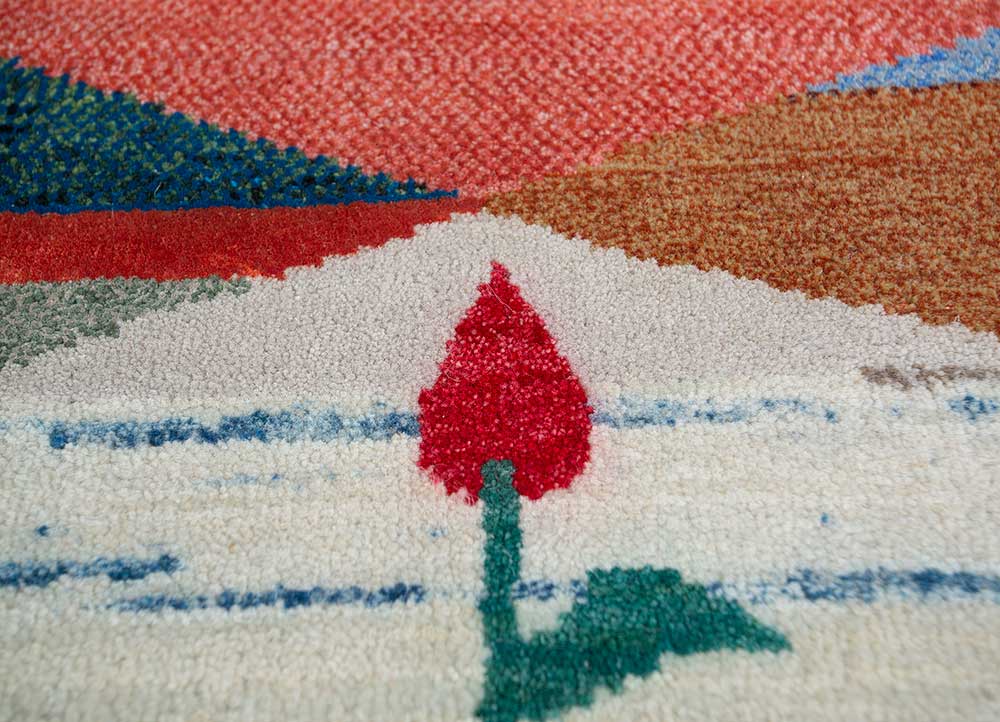 freedom manchaha blue wool and bamboo silk Hand Knotted Rug - CloseUp