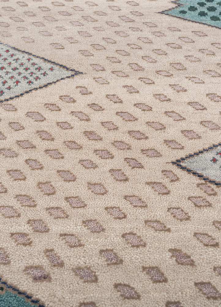 manchaha ivory wool and bamboo silk Hand Knotted Rug - CloseUp manchaha ivory wool and bamboo silk Hand Knotted Rug - CloseUp