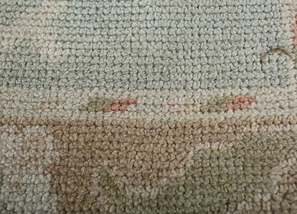 cyanna blue wool Hand Knotted Rug - CloseUp