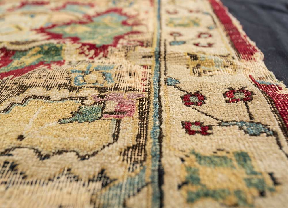 bespoke sile red and orange wool Wall Art Rug - CloseUp bespoke sile red and orange wool Wall Art Rug - CloseUp