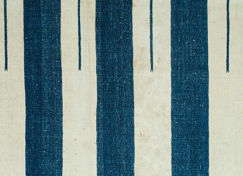 indusbar blue cotton Flat Weaves Rug - CloseUp