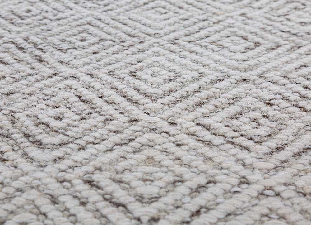 abrash ivory wool Flat Weaves Rug - CloseUp